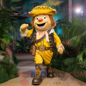 Gul Pirate Maskot Drakt...