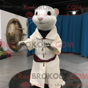 White Ferret mascot costume...