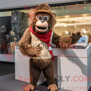 Brown Baboon mascot costume...