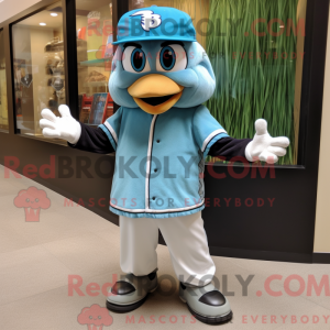 Teal Blue Jay mascot...