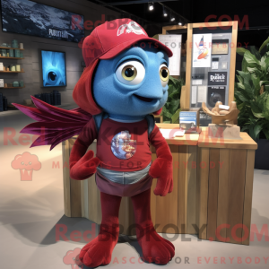 Maroon Betta Fish mascot...