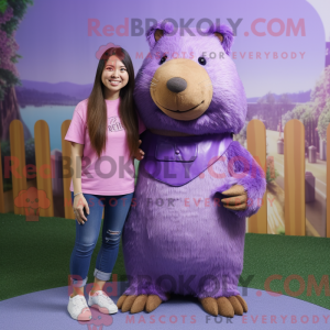 Lavendel Capybara maskot...