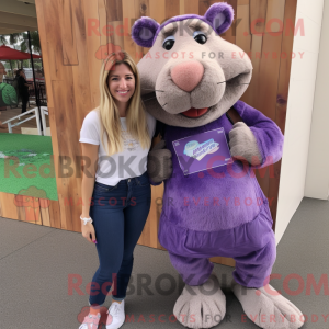 Lavender Capybara mascot...