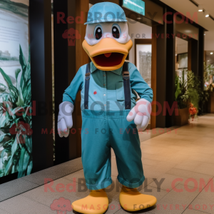 Teal Geese mascot costume...
