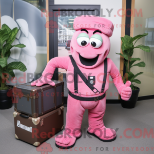Pink Lasagna mascot costume...