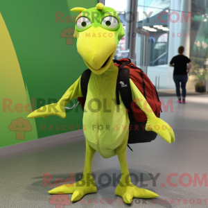 Limegrøn Pterodactyl maskot...