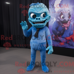 Blue Zombie mascot costume...