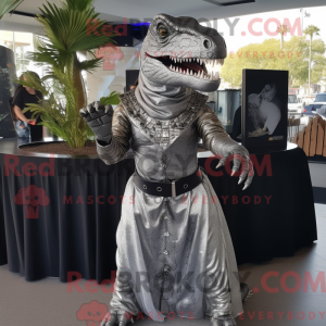 Silver Allosaurus mascot...