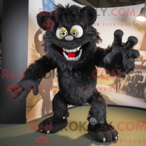 Black Demon mascot costume...