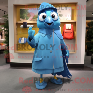 Cyan Blue Jay maskot...