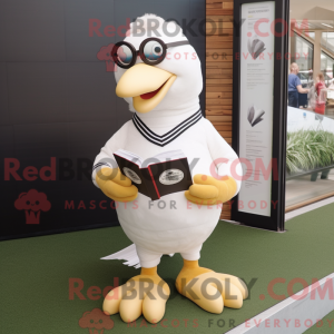 Cream Gull maskot kostume...