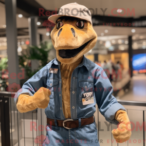 Tan Velociraptor maskot...