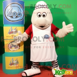 Hvid spaghetti maskot...