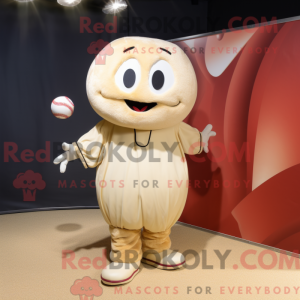 Beige Baseball Ball mascot...