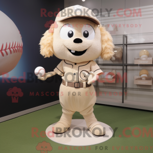 Beige baseball bold maskot...