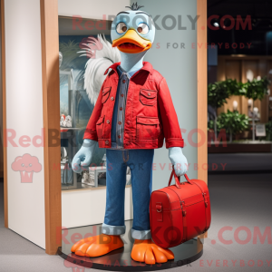 Red Geese mascot costume...