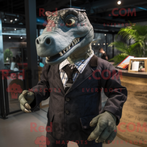 Sort Iguanodon maskot...