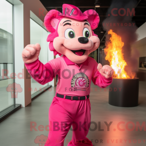 Postava maskota Pink Fire...