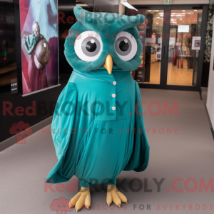 Teal Owl mascot costume...