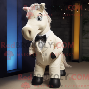 Cream Quagga maskot kostume...