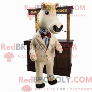 Cream Quagga maskot kostume...