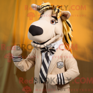 Cream Quagga maskot kostume...