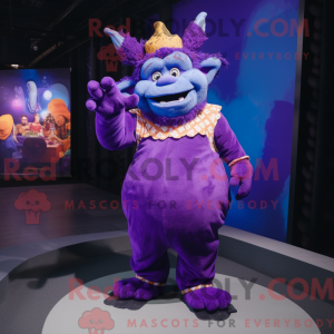 Paarse Ogre mascottekostuum...