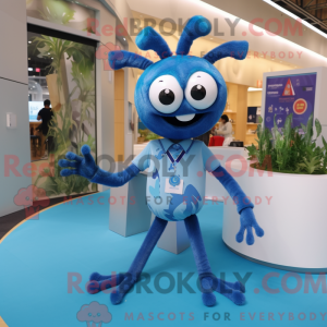 Blå Spider maskot kostume...
