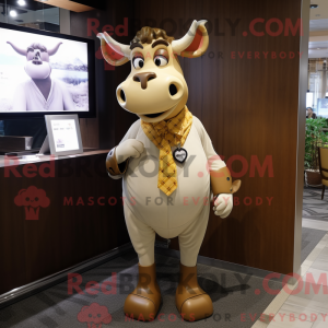 Máscara de vaca Tan Cow com...