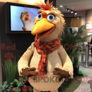 Tan Roosters mascot costume...