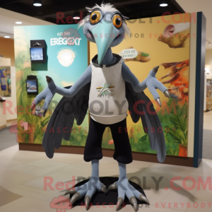 Grå Archaeopteryx maskot...