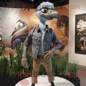 Grå Archaeopteryx maskot...