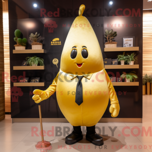 Gold Pear mascot costume...