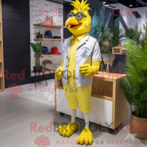 Lemon Yellow Rooster mascot...