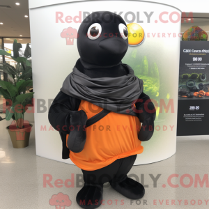 Black Mango mascot costume...