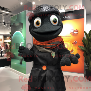 Black Mango mascot costume...
