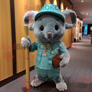 Blågrøn Chinchilla maskot...