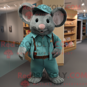 Blågrøn Chinchilla maskot...