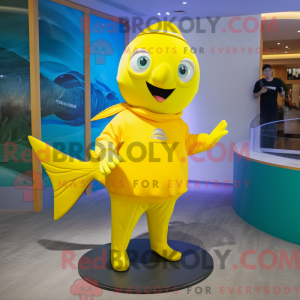 Yellow Tuna mascot costume...