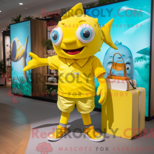 Gul tun maskot kostume...