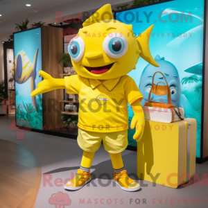 Yellow Tuna mascot costume...