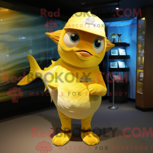 Yellow Tuna mascot costume...