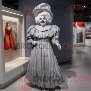 Gray Clown mascot costume...