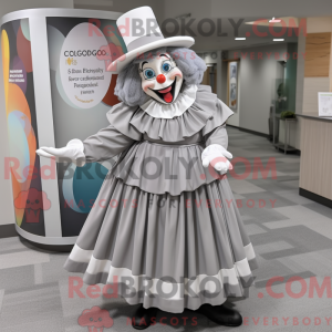 Gray Clown mascot costume...