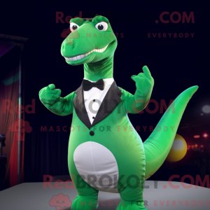 Grøn Diplodocus maskot...