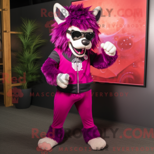 Magenta Wolf-maskot drakt...