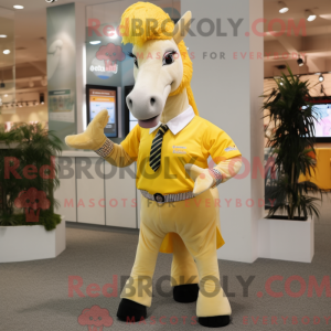 Gul hest maskot drakt...