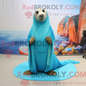 Cyan Sea Lion mascot...