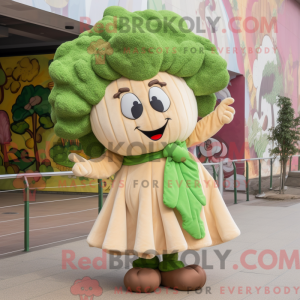 Tan Broccoli maskot kostume...