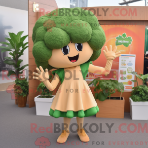 Tan Broccoli maskot kostume...
